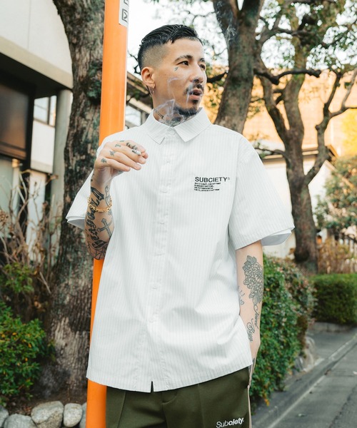 「Subciety」 半袖シャツ LARGE ブラック メンズ_画像7
