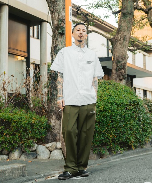 「Subciety」 半袖シャツ LARGE ブラック メンズ_画像8