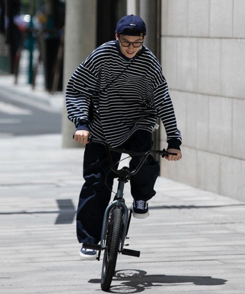 「NOWLE」 長袖Tシャツ MEDIUM ネイビー メンズ_画像2