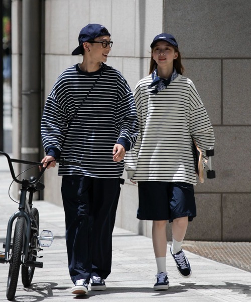 「NOWLE」 長袖Tシャツ MEDIUM ネイビー メンズ_画像5