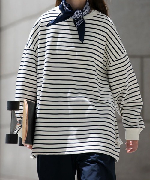 「NOWLE」 長袖Tシャツ MEDIUM ネイビー メンズ_画像8
