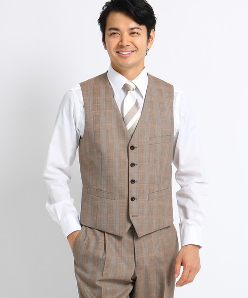 国内配送 ベスト スーツ グレンチェックベスト Fabric By Dormeuil 最安 Www Muslimaidusa Org