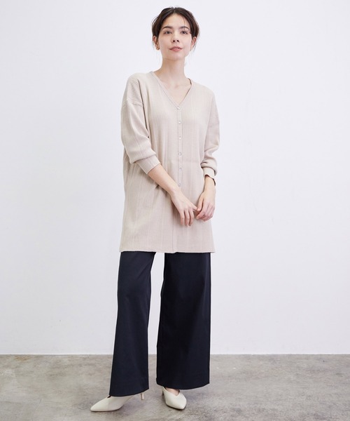 SALON adam et rope' パンツ 「UVカット・吸汗速乾」コットン