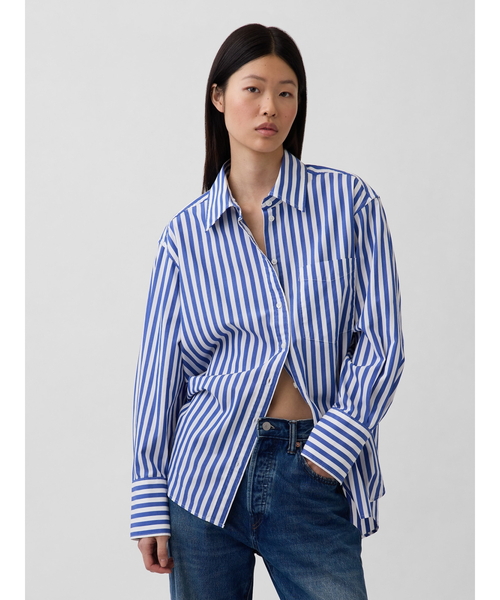 GAP（ギャップ） ブラウス シャツ オーガニックコットン ビッグシャツ 