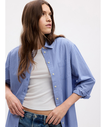 ブラウス シャツ オーガニックコットン フィット クロップドシャツ レディース GAP ブラウス シャツ オーガニックコットン ビッグシャツ