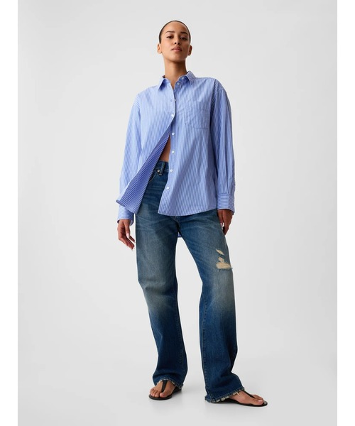 ブラウス シャツ オーガニックコットン ビッグシャツ レディース GAP ブラウス シャツ オーガニックコットン ビッグシャツ