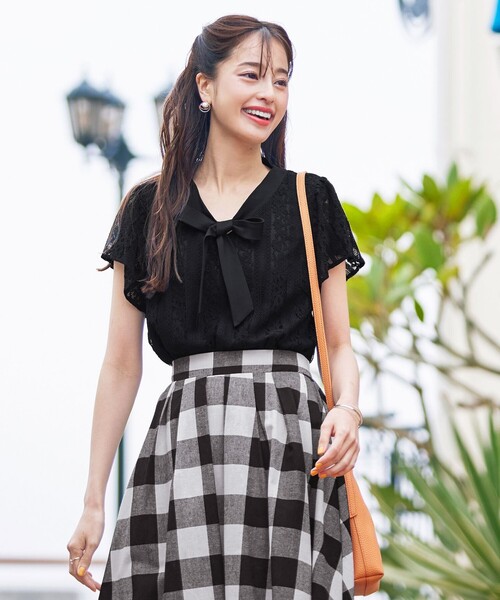 Tiaclasse ブラウス シャツ 「洗える」幅広く活躍が期待できるボウタイ