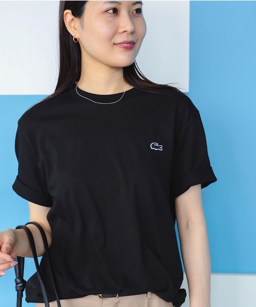 ラコステTシャーツ スリーブラインダブルフェイス鹿の子地半袖Tシャツ トレーナー