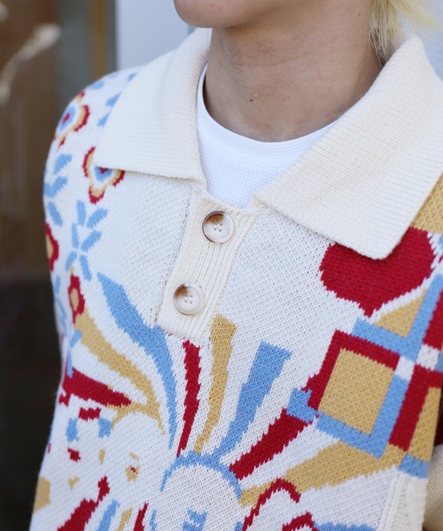 USA古着90s〜00svintageシルクニットポロシャツ　silk 高級感 creative edge】ヴィンテージ シルクシャツ【1990's-】Vintage L
