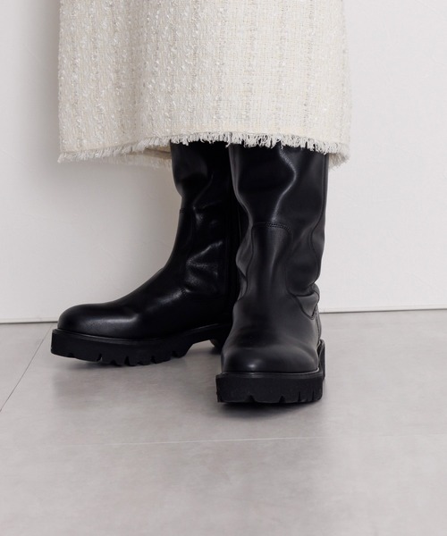 HIMIKO ブーツ 「Made in Japan」「撥水」トラックソールロングブーツ