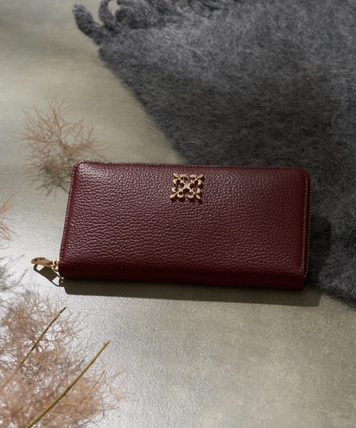 【新品】ラシット russet レザー長財布 russet（ラシット） 長財布 財布 モノグラムプレートラウンドジップ