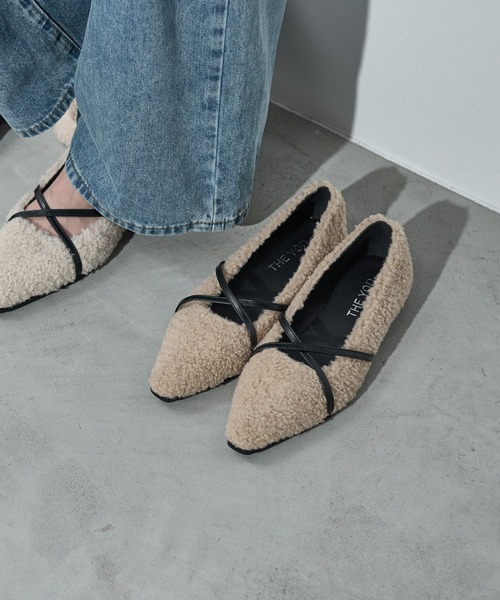 THE Yon パンプス クロスストラップボアパンプス : ZOZOTOWN Yahoo!店