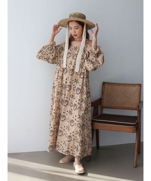 Ungrid（アングリッド） ワンピース エスニックオフショルギャザー