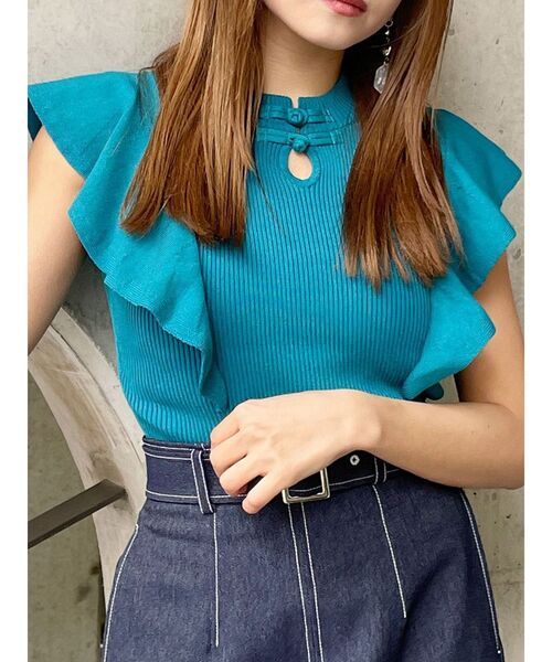ニット セーター 2WAYラッフルリブニットトップス レディース MURUA ニット セーター 2WAYラッフルリブニット レディース