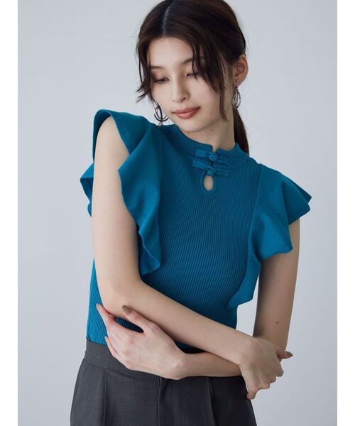 MURUA ニット セーター 2WAYラッフルリブニット レディース