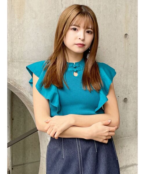 ニット セーター 2WAYラッフルリブニットトップス レディース MURUA ニット セーター 2WAYラッフルリブニット レディース