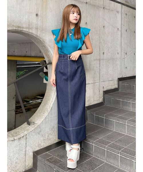 MURUA ニット セーター 2WAYラッフルリブニット レディース