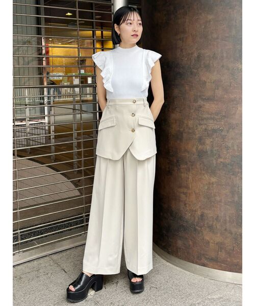 ニット セーター 2WAYラッフルリブニットトップス レディース MURUA ニット セーター 2WAYラッフルリブニット レディース