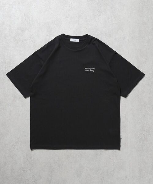 FEELS ワンポイントロゴ クルーネック Tシャツ ブラック ffein tシャツ ＊新色追加「FFEIN（フェイン）」ワンポイントロゴ刺繍