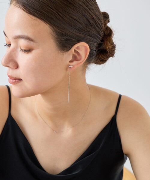 ete ビジューチェーンピアス ete エテ ピアス ビジュー チェーン ロング ギフト ☆国内発送