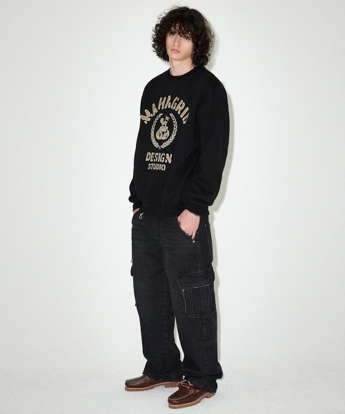 トレーナー スウェット 「mahagrid/マハグリッド」 VINTAGE COLLEGE CROP SWEATSHIRT/ヴィンテージカレッジ クロ MAHAGRID トレーナー スウェット 「mahagrid/マハグリッド
