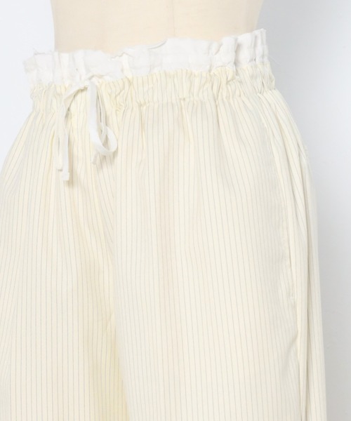 ENC ワイドパンツ パンツ double waist stripe pants / ピンストライプ
