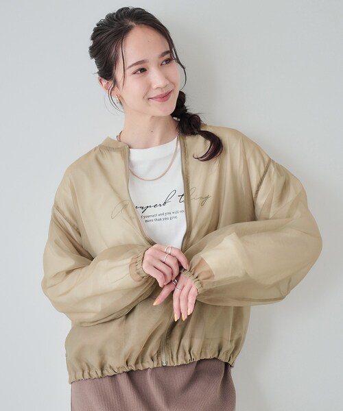 SHOO・LA・RUE ブルゾン アウター 「洗える」上品なシアー感で