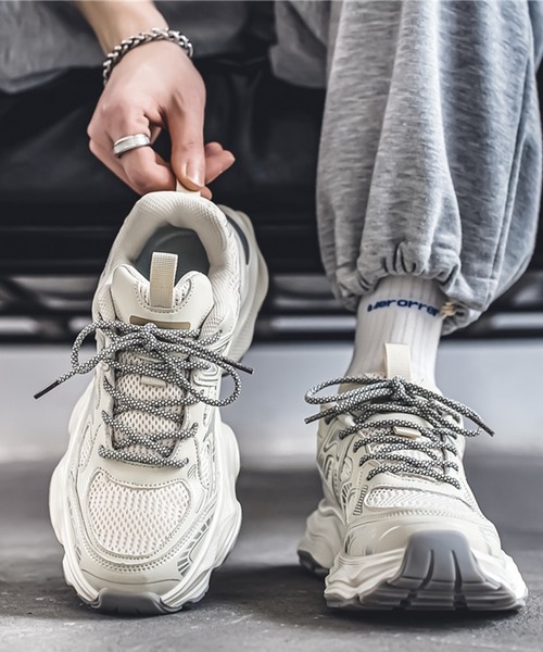 厚底スニーカー shoes365 スニーカー 「shoes365」メッシュパネル厚底スニーカー