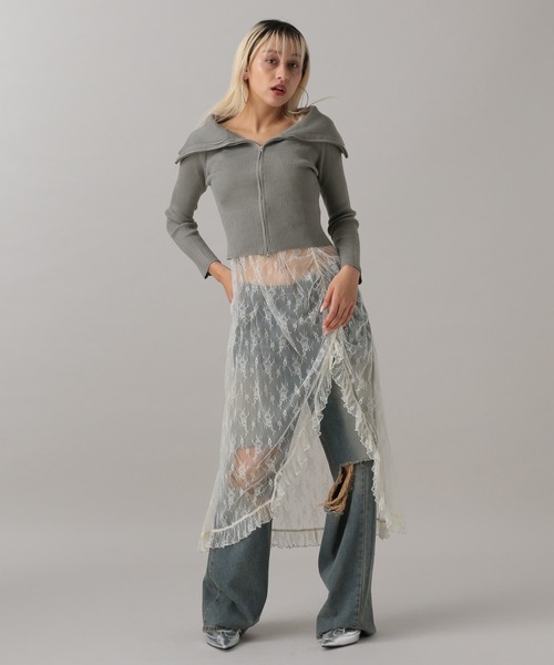 FOREVER21 カーディガン 「2024FW」バイカラーダブルジップ