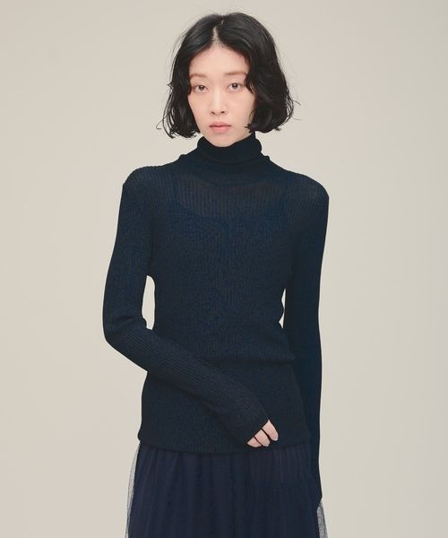 ニット セーター 「eL」14G Glitter TurtleNeck/143819 レディース