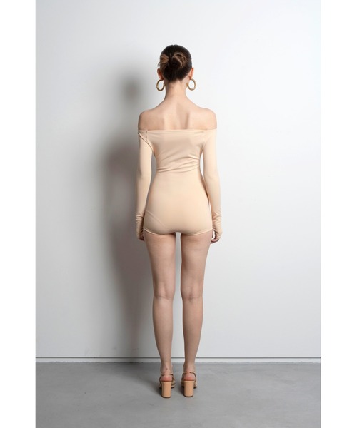 tシャツ Off shoulder bodysuits/オフショルダーロングスリーブボディ