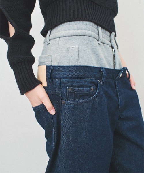 パンツ soduk easy layered denim trousers soduk（スドーク）の「easy layered denim trousers（デニムパンツ