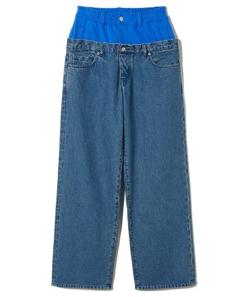 パンツ easy layered denim trousers / blue ジーンズ デニム デニムパンツ easy layered denim trousers