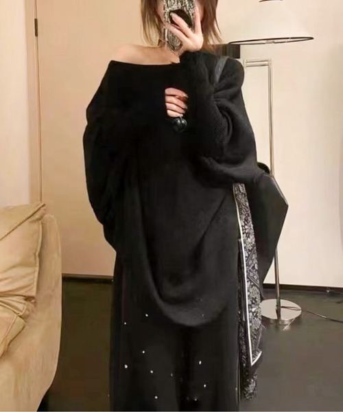 ニット セーター 変形ポンチョニットトップス レディース ニット セーター 変形ポンチョニットトップス レディース