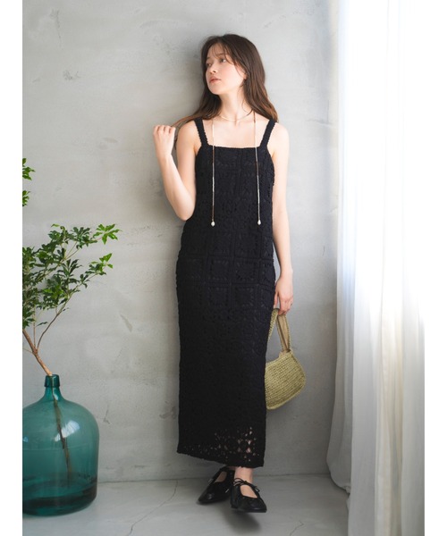 2025SS ANDREA&Co. 透かし編みレースキャミワンピース AUBREY】透かし編みレースキャミワンピース – ANDREA&Co.