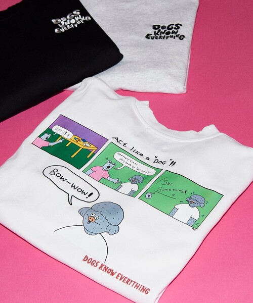 トレーナー スウェット Mixta × FREAK'S STORE/ミクスタ 別注 dog eat dag/プリントスウェット レディース FREAK'S STORE トレーナー スウェット Mixta × STORE/ミクスタ