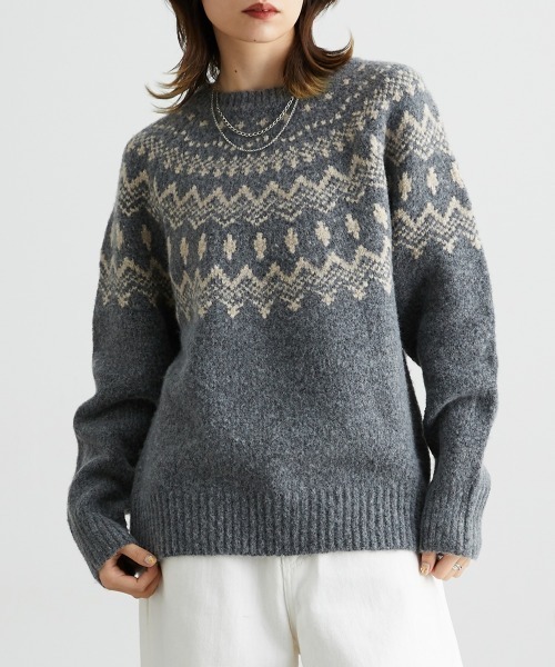 Soiunique（スワユニーク） ニット セーター ノルディック求心柄ニット