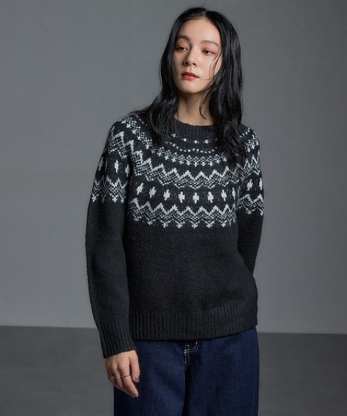 Soiunique（スワユニーク） ニット セーター ノルディック求心柄ニット