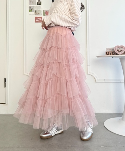 Loueme スカート ボリュームティアードチュールスカート