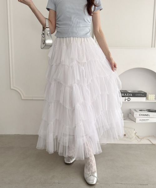Loueme スカート ボリュームティアードチュールスカート : ZOZOTOWN