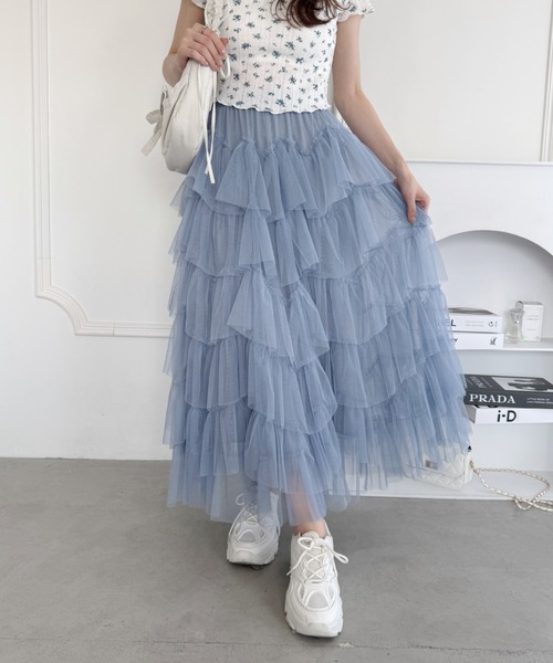 Loueme スカート ボリュームティアードチュールスカート : ZOZOTOWN