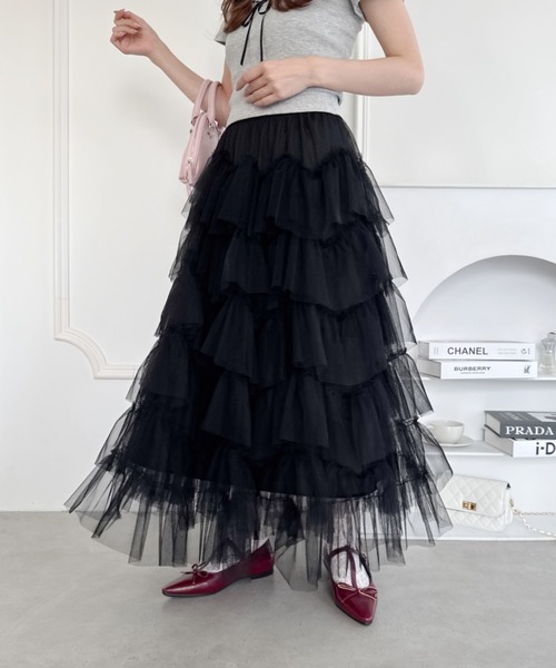 Loueme スカート ボリュームティアードチュールスカート : ZOZOTOWN