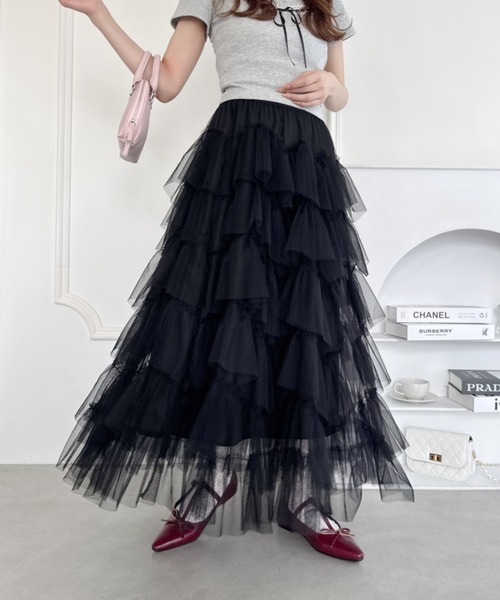 Loueme スカート ボリュームティアードチュールスカート : ZOZOTOWN