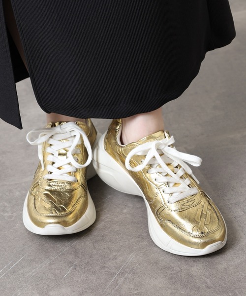 GUESS（ゲス） スニーカー GUESS VITERBO ゴールド 厚底 スニーカー