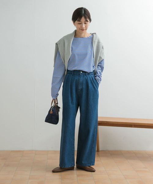 URBAN RESEARCH DOORS 2タックギャザーデニムパンツ新品 URBAN RESEARCH DOORS｜2タックギャザーデニムパンツ | Rakuten