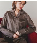 パジャマ ルームウェア 肌側起毛サテンシャツパ...の詳細画像5