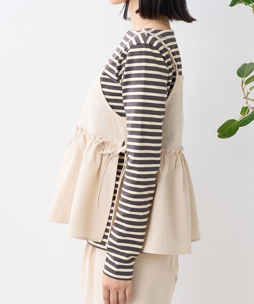 美品★フリークスストア CPO セットアップ チェック 上L/下M FREAK'S STORE/接触冷感/UV リネンタッチ ビスチェ セットアップ