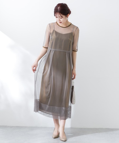 kaene　シャンブレーキャミドッキングドレス(sh) kaene ワンピース kaene シャンブレーキャミドッキングドレス(sh