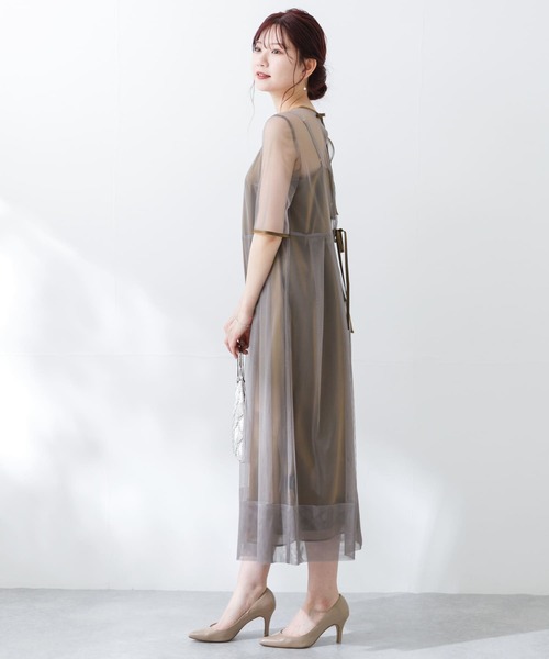 kaene　シャンブレーキャミドッキングドレス(sh) kaene / シャンブレーキャミ ドッキング ドレス
