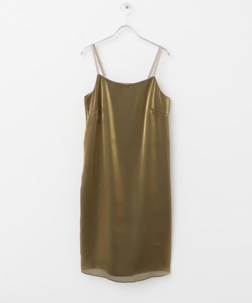 kaene（カエン） ワンピース シャンブレーキャミドッキングドレス(lo